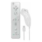 Kit Controle Remoto Compatível Com Jogo Wii +nunchuck Branco