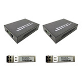 Kit Conversor De Midia Fibra Óptica 10g Multimodo Lc 2fo
