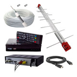 Kit Conversor Digital Full Hd + Antena Externa + 20 Mt Cabo