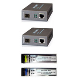 Kit Conversor Fibra Ótica/2 Mc220l Par Gbic Monomodo 20km Lc