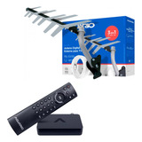 Kit Conversor Sinal Digital Tv Antiga Hdtv + Antena + Cabo