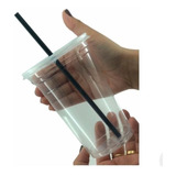 Kit Copao C Tampa De Furo 700ml + Canudo Biodegradável 50un