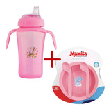 Kit Copo Antivazamento 330ml Mais 01 Prato Com 2 Colheres