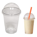 Kit Copo Com Tampa Bolha Furada Descartável 400 440ml 100un
