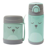 Kit Copo Garrafa E Pote Papinha Infantil Água Suco Buba