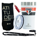 Kit Copo Térmico Arell Oficial São Paulo 473ml Chopp Cerveja