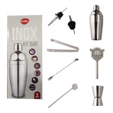 Kit Coqueteleira 550ml Acessórios Inox Profissional 8 Peças