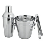 Kit Coqueteleira Balde Pegador Aço Inox 500ml Art House Top