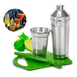 Kit Coqueteleira Caipirinha + Socador + Tabua + Copo Dosador