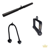 Kit Corda Tríceps + Puxador Reto 50cm + Estribo Unitário