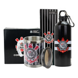 Kit Corinthians Presente Garrafa Aluminio + Caneca Termica