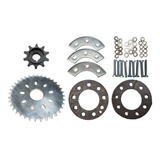Kit Coroa 36 Dentes + Kit Fix + Pinhão Bicicleta Motorizada