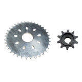 Kit Coroa 36 Dentes + Pinhão Para Bicicleta Motorizada