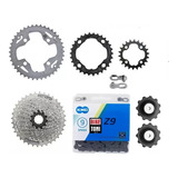 Kit Coroa Shimano Alivio 9v M4050 40-30-22+cassete+corrente