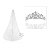 Kit Coroa + Véu Branco Noiva