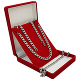 Kit Corrente Cordão De 70cm Tipo Grumet + Pulseira Aço Inox