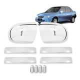 Kit Corsa Aplique Cromado Retrovisor Maçaneta Tampa 4p 1994
