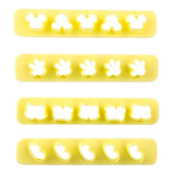 Kit Cortador Para Massa 08973 Réguas Miniaturas 3 C/ 4 Peças Cor Amarelo