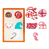 Kit Cortadores 5 Modelos Moana - Pasta Americana - Cupcake