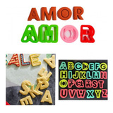 Kit Cortadores Alfabeto Letras Maiusculas Coloridas 4cm