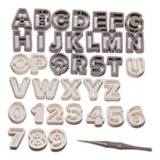 Kit Cortadores De Alfabeto E Numeros 2,5cm 37 Pçs