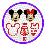Kit Cortadores Mickey Minnie Biscoito Docinho Cupcake 3cm