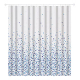 Kit Cortina Box Banheiro Poliester 198x180cm Varão E Ganchos