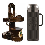 Kit Couro Mate Suporte Chimarrao Garrafa 1l Personalizado