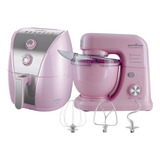 Kit Cozinha Air Fryer 5l E Batedeira Planetária Rosa 110v