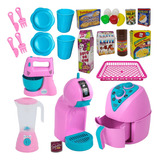 Kit Cozinha Brinquedo Eletrodomésticos + Comidinhas - 24pcs