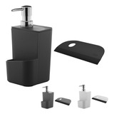 Kit Cozinha Dispenser Porta Detergente 650ml E Rodo Compacto