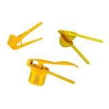 Kit Cozinha Espremedor Alho Batata Limão 3 Peças Utilidades