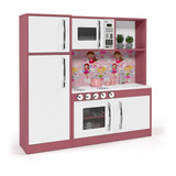 Kit Cozinha Infantil Barbie Completa Geladeira Brinquedo Mdf