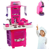 Kit Cozinha Infantil Completa C/ Fogão Panelas Pia Sai Água 