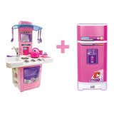 Kit Cozinha Infantil Fogãozinho Big + Geladeira Magica 8052