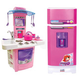 Kit Cozinha Infantil Fogãozinho Big + Geladeira Magica Super