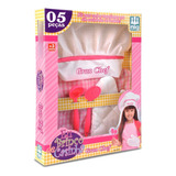 Kit Cozinha Infantil Gran Chef Avental Chapéu Luva Nig