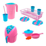 Kit Cozinha Infantil Panelinha Air Fryer Jarra 16pç
