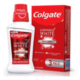 Kit Creme Dental Colgate Luminous White C/3 Enxaguante 250ml