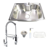 Kit Cuba Cozinha Inox 60 X 42 + Torneira Gourmet Monocomando