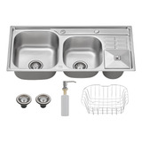 Kit Cuba Pia Aço Inox Gourmet Nw Cozinha Acessórios Dupla