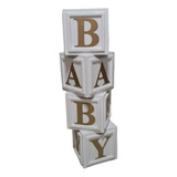 Kit Cubo Baby Branco Com Letras Douradas