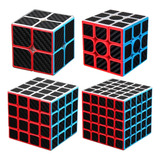 Kit Cubo Mágico Moyu 2x2 + 3x3 + 4x4 + 5x5 Carbon