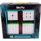 Kit Cubo Mágico Moyu 2x2 + 3x3 + 4x4 + 5x5 Profissional