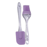 Kit Culinário 2und. Pincel/espátula Pão Duro Silicone-lilás