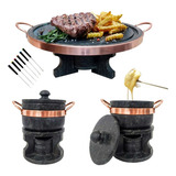 Kit Curado 1 Fondue 37cm + 2 Fondue 500 Ml + 6 Garfinhos