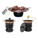 Kit Curado 2 Fondue 500 Ml + 1 Fondue 23cm + 6 Garfinhos