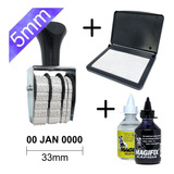 Kit Datador 5mm - Tinta P/ Plástico + Reativador + Almofada