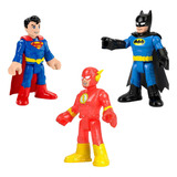 Kit Dc Super Friends Heroís Xl Superman Batman Flash 25cm
