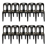 Kit De 10 Cadeiras Plasticas Bistrô Preta